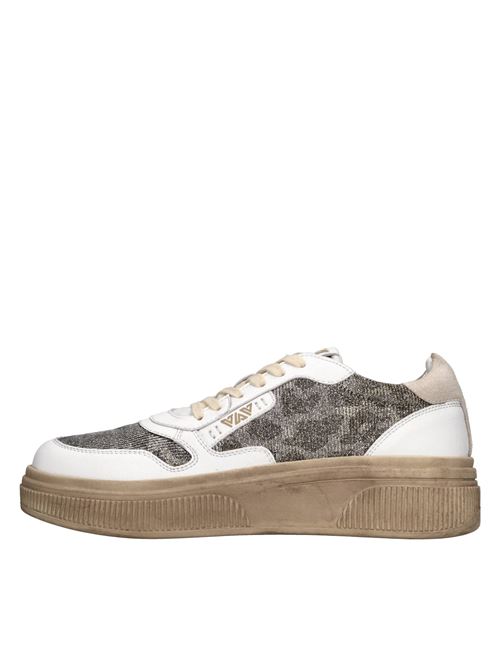 Sneakers in pelle e tessuto EMANUELLE VEE | 441P-103-12-P003ZBIANCO-ORO